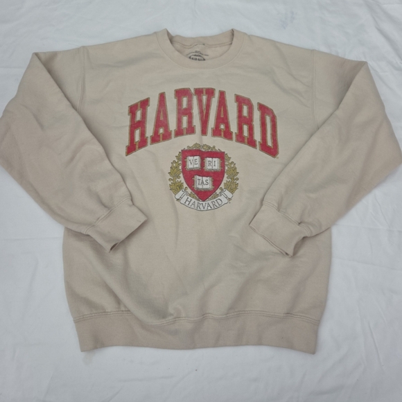 Harvard women's size small beige sweatshirt #HM3 - Picture 1 of 2